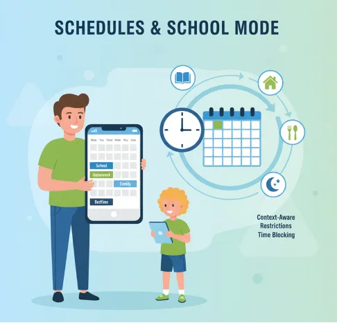 Schedules & School Mode screen