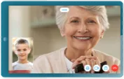 Senior on a video call